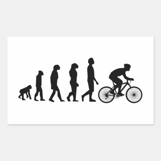 Sticker Rectangulaire Schéma de l'évolution humaine du cyclisme moderne (Devant)