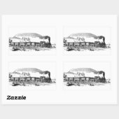 Sticker Rectangulaire Schéma du train vintage (Feuille)