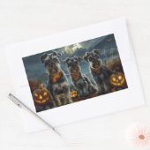 Sticker Rectangulaire Schnauzer Halloween Éffrayant (Enveloppe)