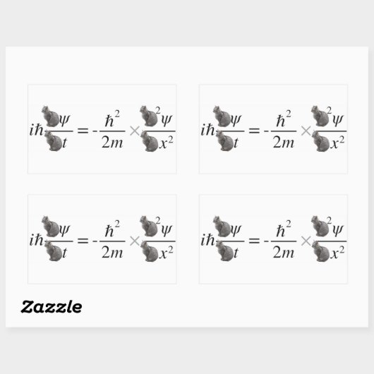 Sticker Rectangulaire Schrodinger's cat (Feuille)