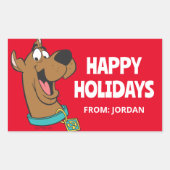 Sticker Rectangulaire Scooby-Doo Joyeux Visage | Personnalisé (Devant)