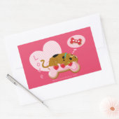 Sticker Rectangulaire Scooby-Doo - Snacks Scooby décorés au coeur (Enveloppe)