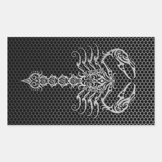 Sticker Rectangulaire Scorpion en acier (Devant)