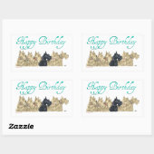 Sticker Rectangulaire Scotties Alignés (Feuille)