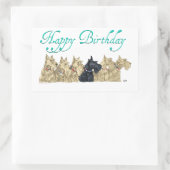 Sticker Rectangulaire Scotties Alignés (Sac)