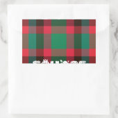 Sticker Rectangulaire Scottish Royal À damiers Tartan Plaid avec texte (Sac)