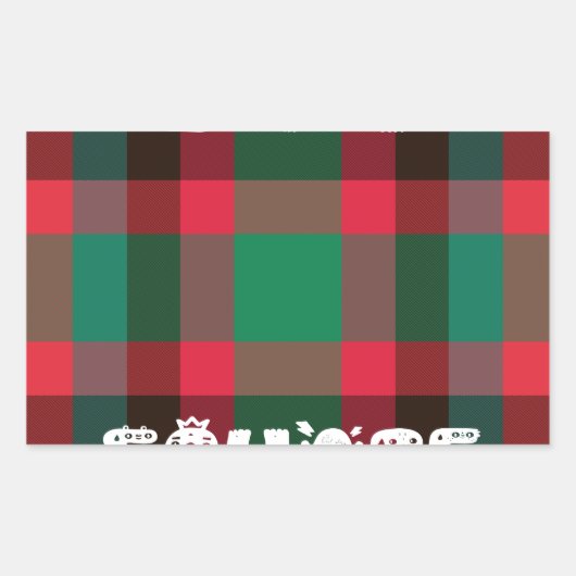 Sticker Rectangulaire Scottish Royal À damiers Tartan Plaid avec texte (Devant)