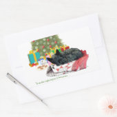 Sticker Rectangulaire Scottish Terrier Christmas Nap (Enveloppe)