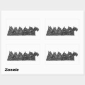 Sticker Rectangulaire Scottish Terrier Gthering (Feuille)