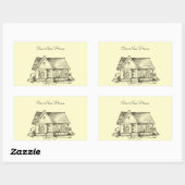 Sticker Rectangulaire Scrapbook de chalet esquissé (Feuille)