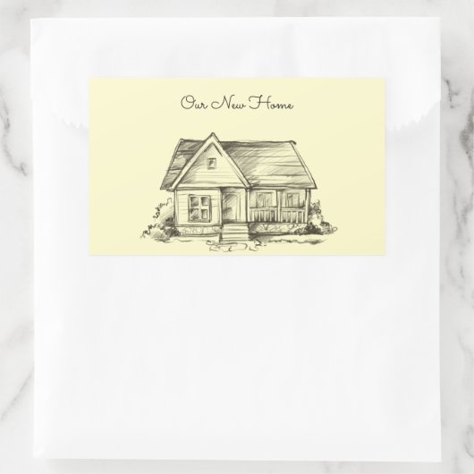 Sticker Rectangulaire Scrapbook de chalet esquissé (Sac)