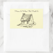 Sticker Rectangulaire Scrapbook de chalet esquissé (Sac)