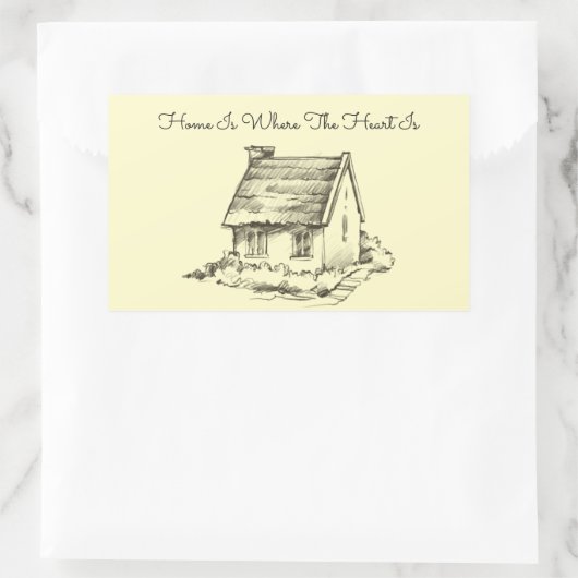 Sticker Rectangulaire Scrapbook de chalet esquissé (Sac)