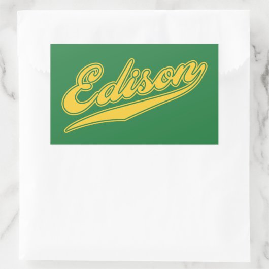 Sticker Rectangulaire Script Edison (Sac)