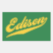 Sticker Rectangulaire Script Edison (Devant)