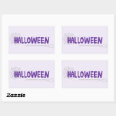 Sticker Rectangulaire Script Halloween épouvantable avec sorcière et ill (Feuille)