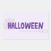 Sticker Rectangulaire Script Halloween épouvantable avec sorcière et ill (Devant)