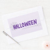 Sticker Rectangulaire Script Halloween épouvantable avec sorcière et ill (Enveloppe)