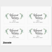 Sticker Rectangulaire Script moderne Nom de famille Holiday (Feuille)