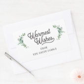 Sticker Rectangulaire Script moderne Nom de famille Holiday (Enveloppe)