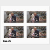 Sticker Rectangulaire Script moderne | Photo Personnalisée Enregistrer L (Feuille)