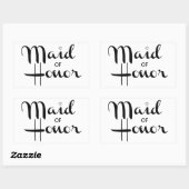 Sticker Rectangulaire Script rétro de la servante d'honneur (Feuille)