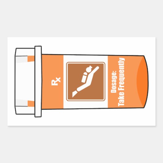 Sticker Rectangulaire Scuba Diving Is My Drug (Devant)