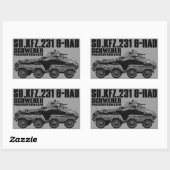 Sticker Rectangulaire Sd.Kfz. 231 (8-Rad) (Feuille)