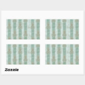 Sticker Rectangulaire Seafoam Stiped Velvet-Look Diamond Trees (Feuille)
