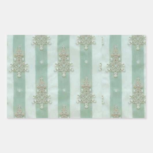 Sticker Rectangulaire Seafoam Stiped Velvet-Look Diamond Trees (Devant)