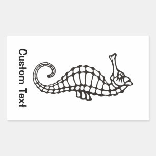 Sticker Rectangulaire Seahorse Black