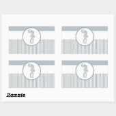 Sticker Rectangulaire Seahorse Bleu Classique Nautique Élégant (Feuille)