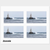 Sticker Rectangulaire Seascap with lighthouse (Feuille)