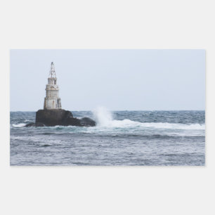 Sticker Rectangulaire Seascap with lighthouse