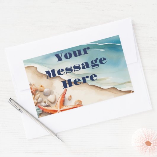 Sticker Rectangulaire Seashore Bliss Beach Party (Enveloppe)