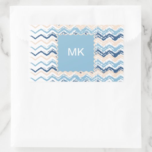 Sticker Rectangulaire Seashore Scribble ZigZag (Sac)