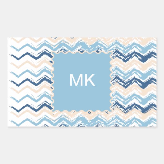 Sticker Rectangulaire Seashore Scribble ZigZag (Devant)