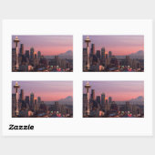 Sticker Rectangulaire Seattle depuis Kerry Park. (Feuille)