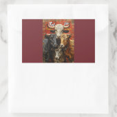 Sticker Rectangulaire Selfie Lovers Vaches (Sac)
