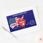 Sticker Rectangulaire Semaine nationale des infirmières. USA Conception (Enveloppe)