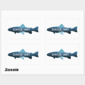 Sticker Rectangulaire Seneca Lake New York Fish (Feuille)