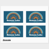 Sticker Rectangulaire Seneca Lake New York Rainbow (Feuille)