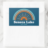 Sticker Rectangulaire Seneca Lake New York Rainbow (Sac)
