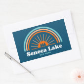Sticker Rectangulaire Seneca Lake New York Rainbow (Enveloppe)
