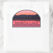 Sticker Rectangulaire Seneca Lake New York Red Sunrise (Sac)