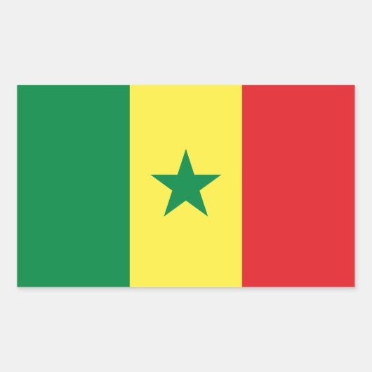 Sticker Rectangulaire Senegal Flag (Devant)