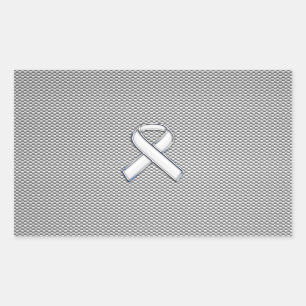 Sticker Rectangulaire Sensibilisation au ruban blanc Chrome Impression d