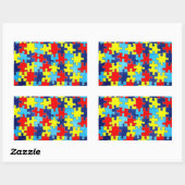 Sticker Rectangulaire Sensibilisation sur l'autisme-Puzzle par Shirley T (Feuille)