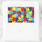 Sticker Rectangulaire Sensibilisation sur l'autisme-Puzzle par Shirley T (Sac)