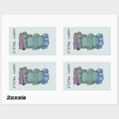 Sticker Rectangulaire Sentiers heureux (Feuille)